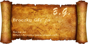 Broczky Géza névjegykártya